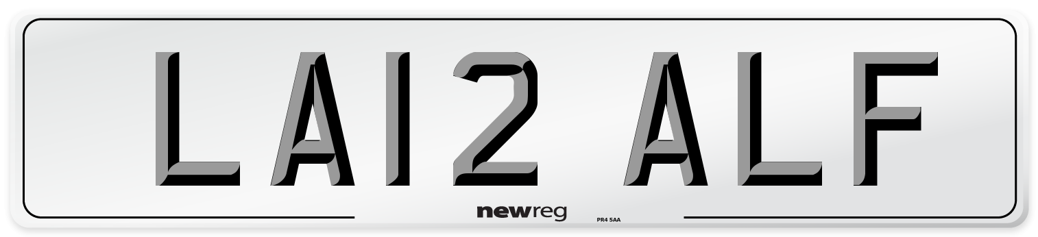 LA12 ALF Number Plate from New Reg